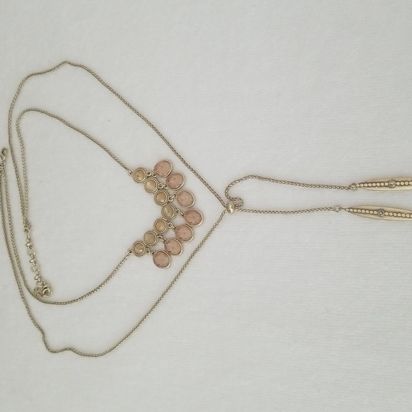 New Lucky Brand Druzy Layered Lariat Necklace - Picture 3 of 9